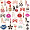 50 Pieces Enamel Charms for Bracelet Jewelry Making Women Makeup Earrings Lipstick Craft Pendant High Heel Designer Charms Mixed Gold Plated Wallet Flower Bow Items for DIY Necklace